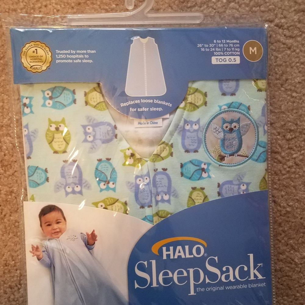 NWT Halo SleepSack Blue Owl Design Gender Neutral